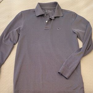Vineyard Vines Men's Long Sleeve Polo in Slate Blue